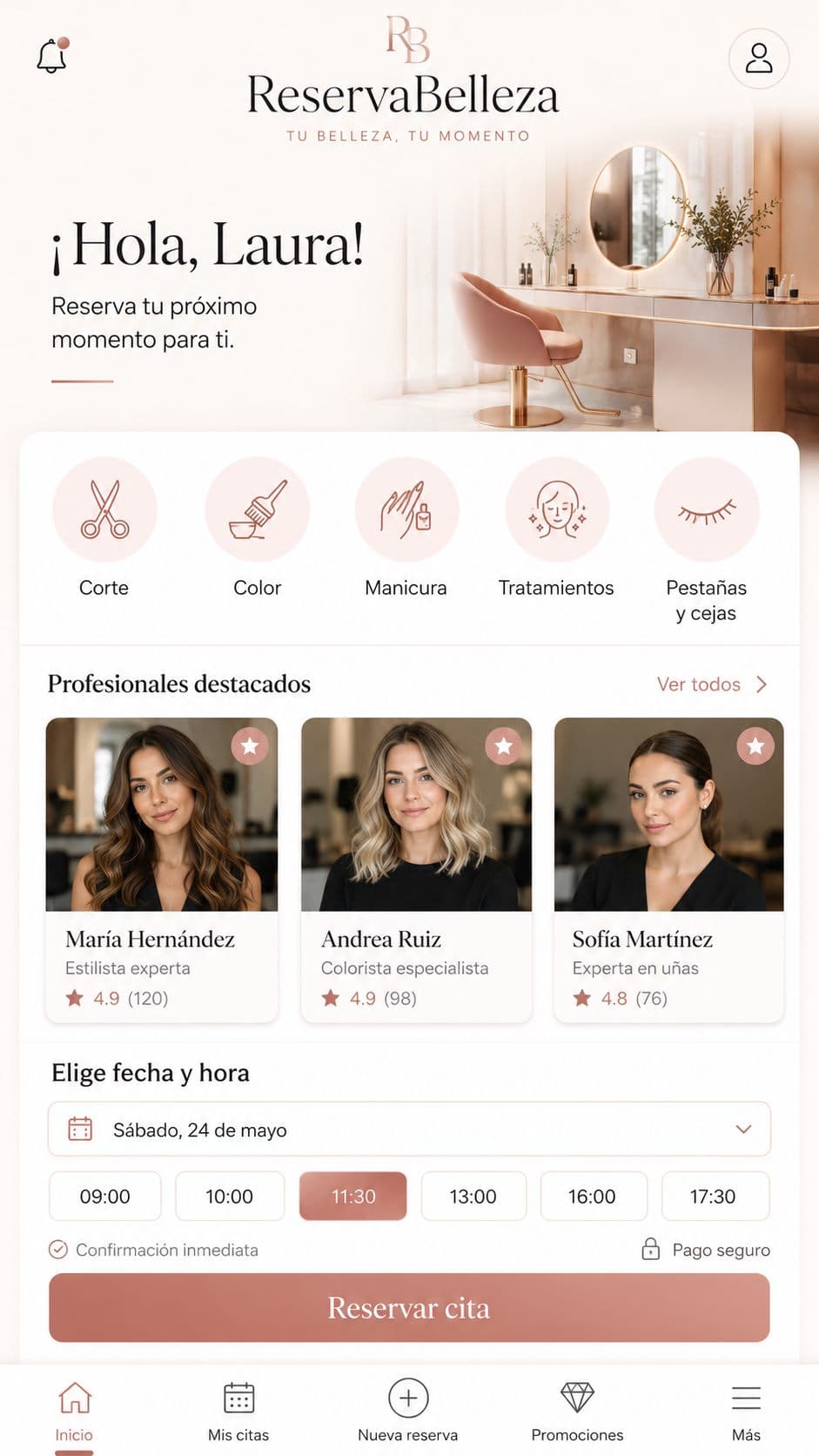 Beauty booking app